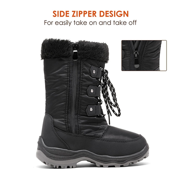 Kids Winter Snow Boots - BLACK - 3